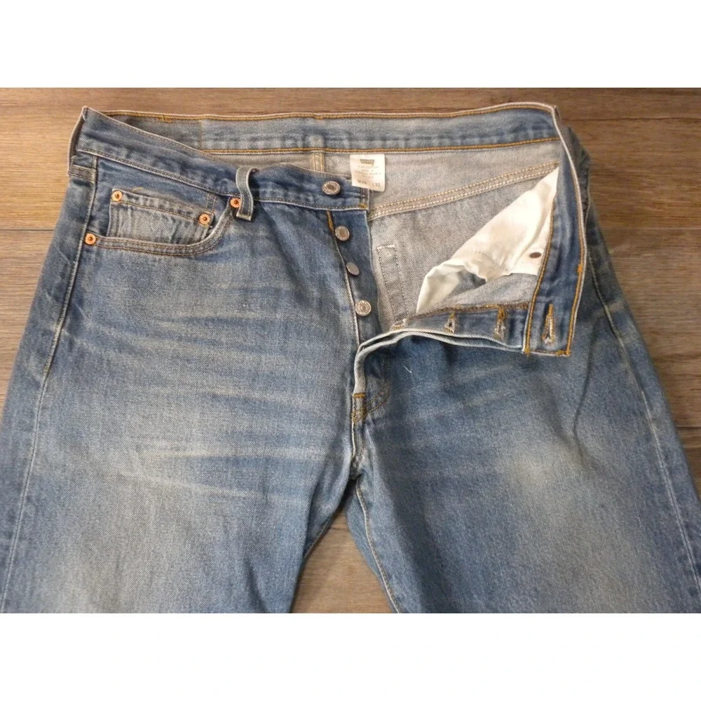 Levi's 501 XX Jeans Mens 36x32 Blue Denim Button‎ Fly Vintage Two Horse (33x29)